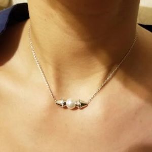 Vita FedeTitan Black Pearl Necklace Silver